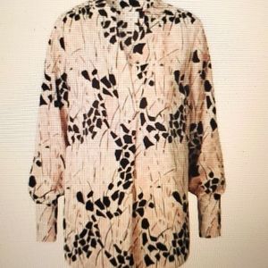 RICHARD ALLEN X H&M SURPLISE NECKLINE LONG SLEEVES BLOUSE, SIZE 4